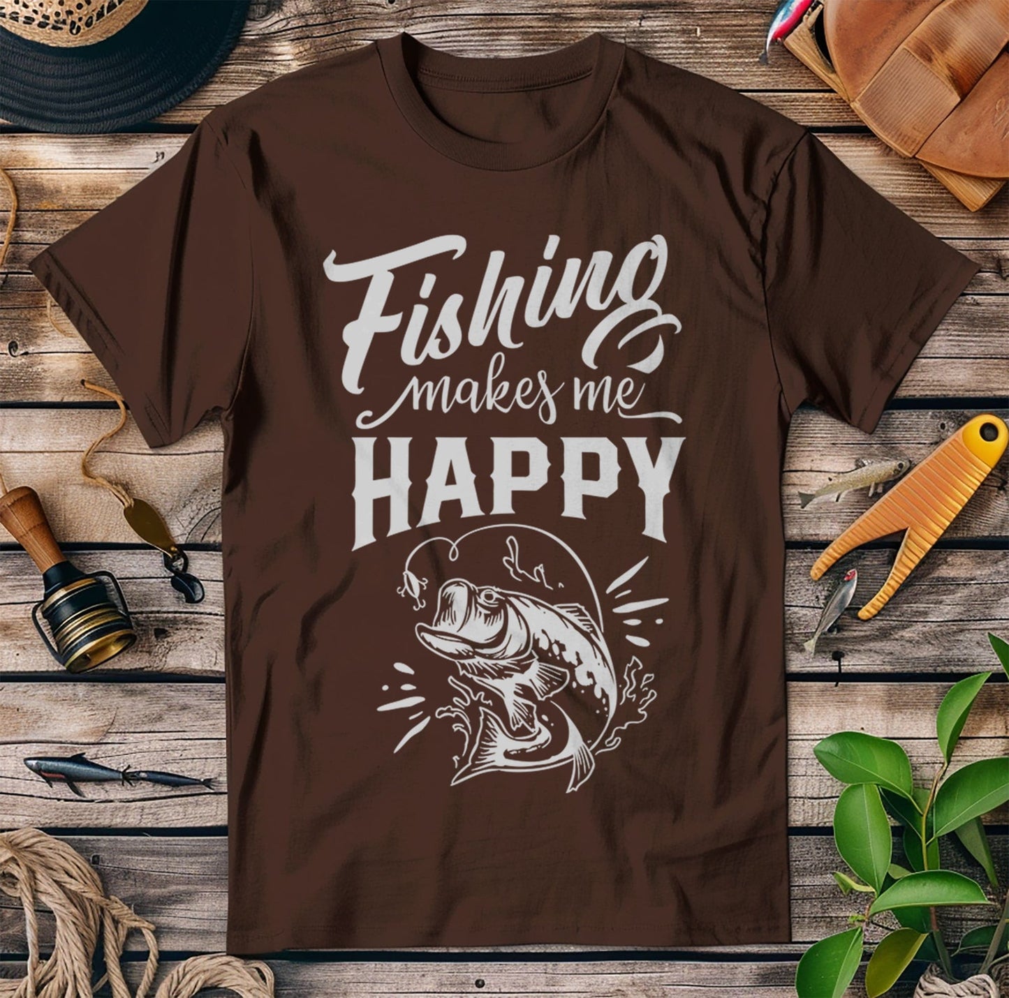 Fishing Makes Me T-Shirt