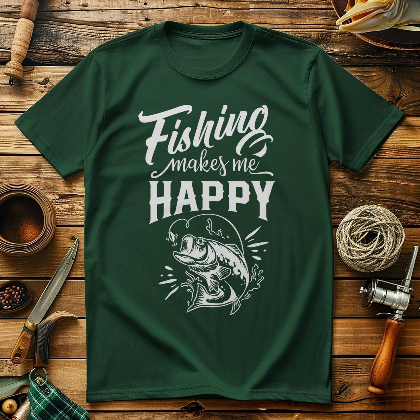 Fishing Makes Me T-Shirt