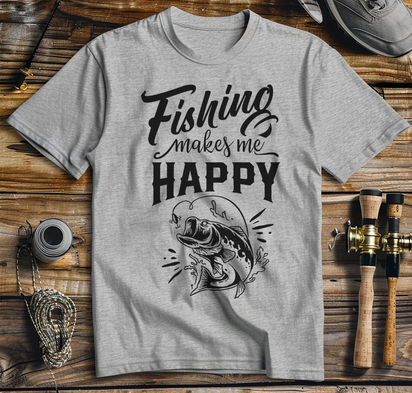 Fishing Makes Me T-Shirt