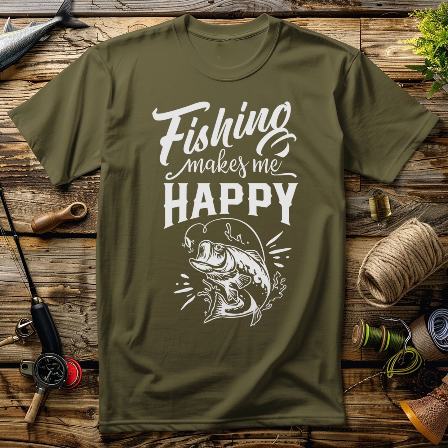 Fishing Makes Me T-Shirt