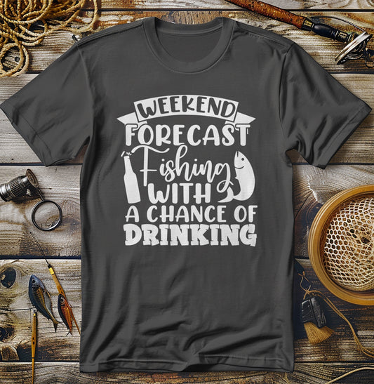 Fishing with Beer: The Ultimate Catch & Sip T-shirt! Funny Fishing Tee, 100% Cotton, Unisex Design. Cast your worries away!