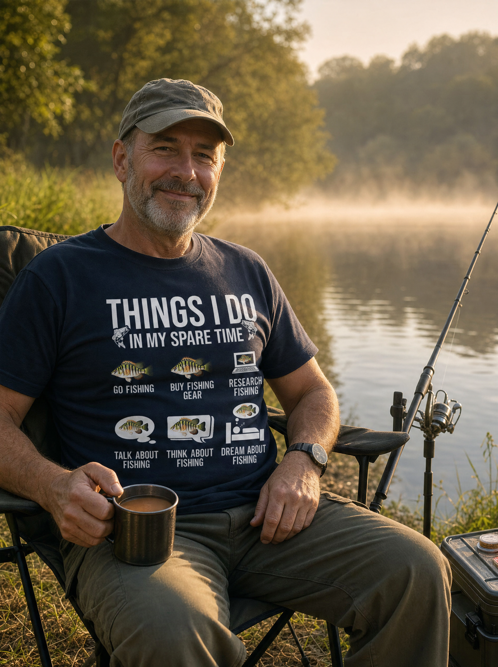 angler riverside front print things i do in my spare time